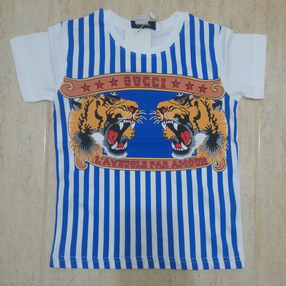 Gucci kids white & blue tee